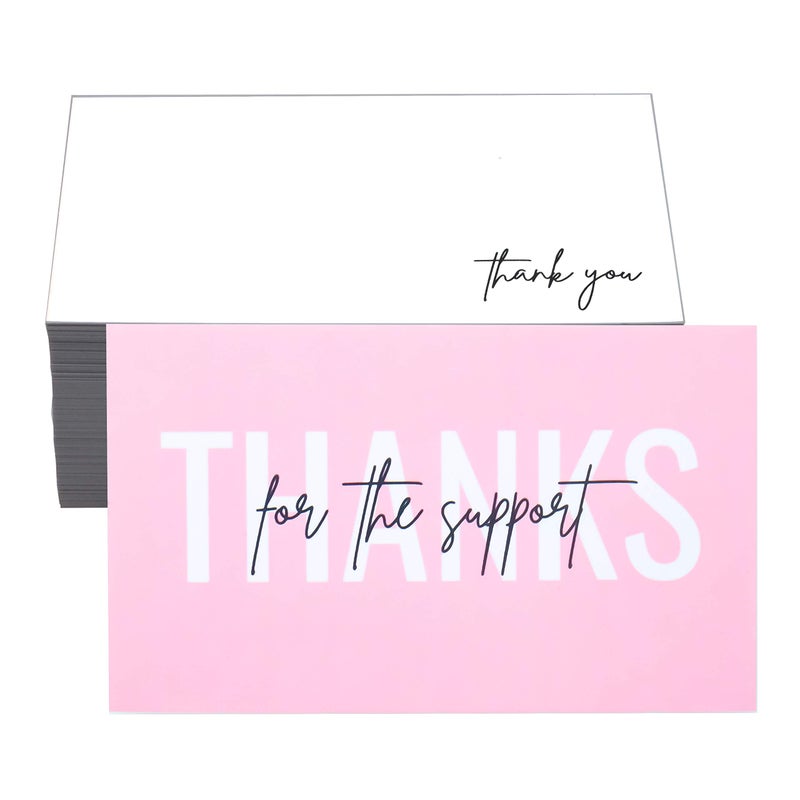 RXBC2011 100 Little Thank You for the support Cards Handwritten Lettering Design Bulk Thank you Notes for All Occasion 3.5 x 2 Inch pink - Image 1